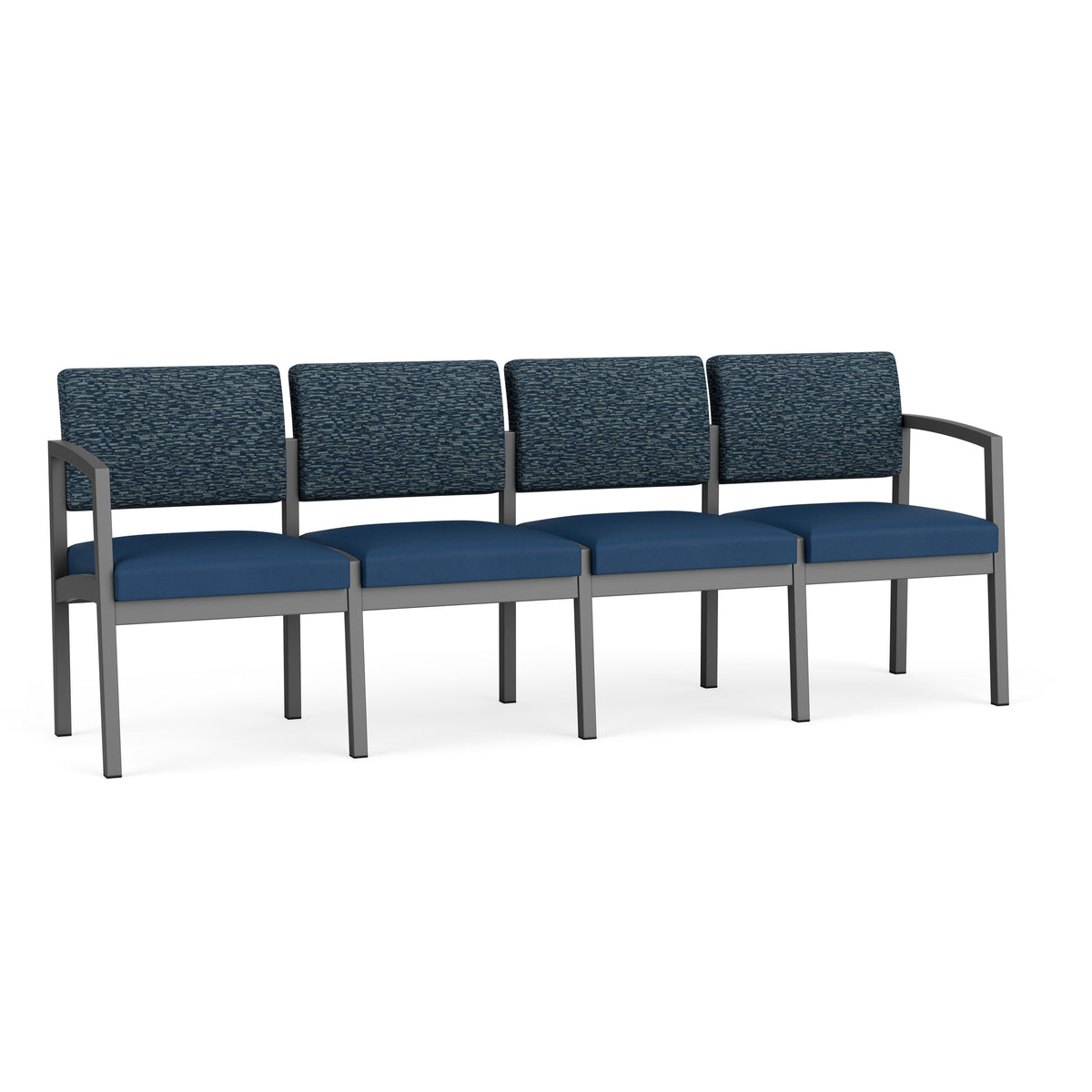 Lenox Steel Waiting Reception 4 Seat Tandem Seating Metal Frame No Center Arms