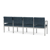 Lenox Steel Waiting Reception 4 Seat Tandem Seating Metal Frame No Center Arms