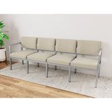 Lenox Steel Waiting Reception 4 Seat Tandem Seating Metal Frame No Center Arms