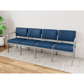 Lenox Steel Waiting Reception 4 Seat Tandem Seating Metal Frame No Center Arms
