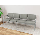 Lenox Steel Waiting Reception 4 Seat Tandem Seating Metal Frame No Center Arms