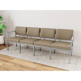 Lenox Steel Waiting Reception 4 Seat Tandem Seating Metal Frame No Center Arms