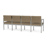 Lenox Steel Waiting Reception 4 Seat Tandem Seating Metal Frame No Center Arms