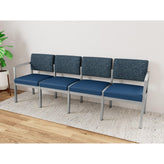 Lenox Steel Waiting Reception 4 Seat Tandem Seating Metal Frame No Center Arms