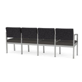 Lenox Steel Waiting Reception 4 Seat Tandem Seating Metal Frame No Center Arms