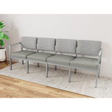 Lenox Steel Waiting Reception 4 Seat Tandem Seating Metal Frame No Center Arms