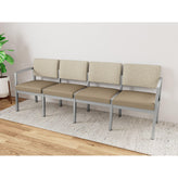 Lenox Steel Waiting Reception 4 Seat Tandem Seating Metal Frame No Center Arms