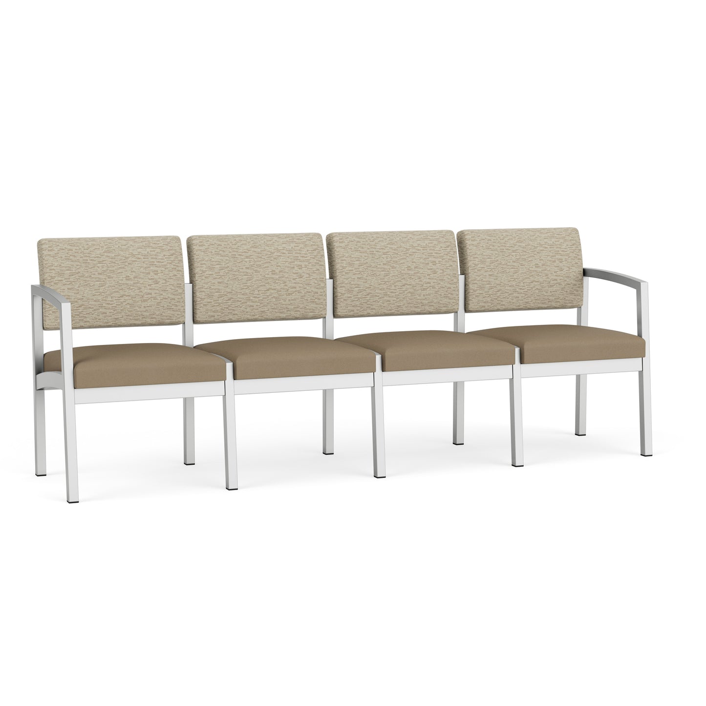 Lenox Steel Waiting Reception 4 Seat Tandem Seating Metal Frame No Center Arms
