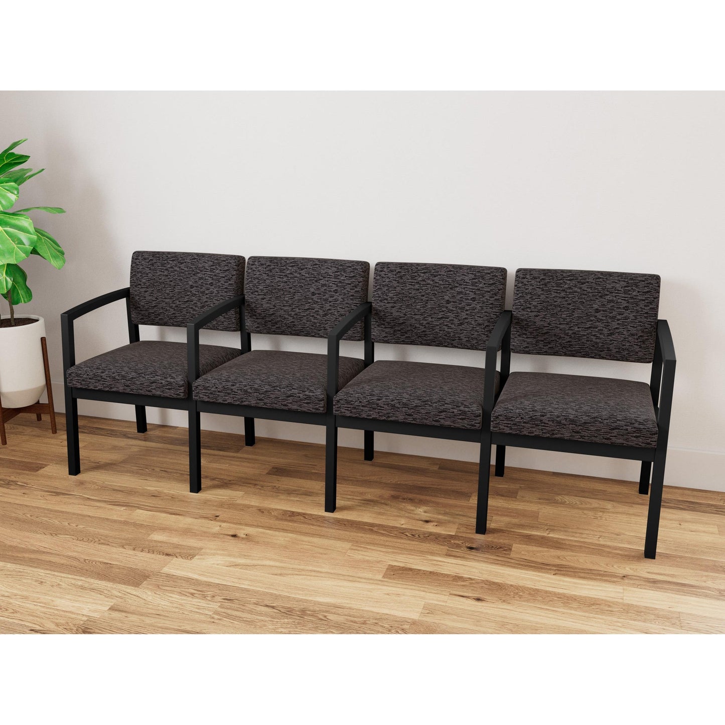 Lenox Steel Waiting Reception 4 Seat Tandem Seating Metal Frame