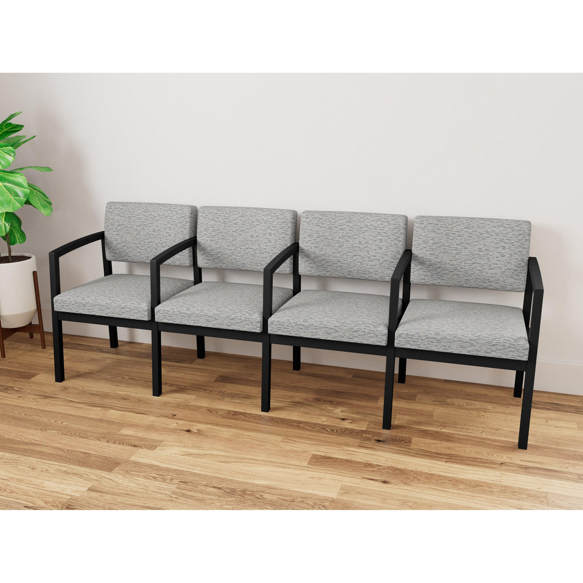 Lenox Steel Waiting Reception 4 Seat Tandem Seating Metal Frame