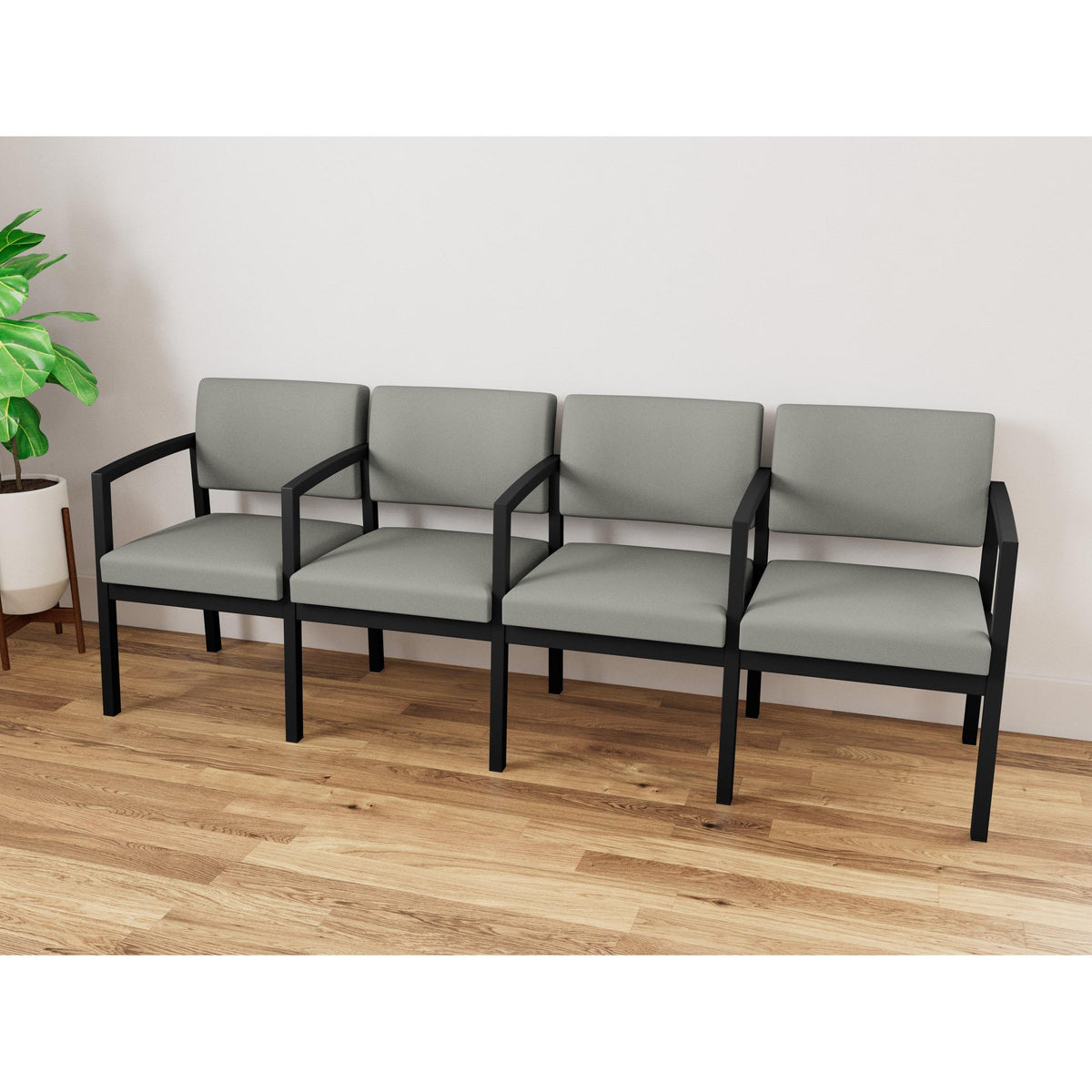 Lenox Steel Waiting Reception 4 Seat Tandem Seating Metal Frame