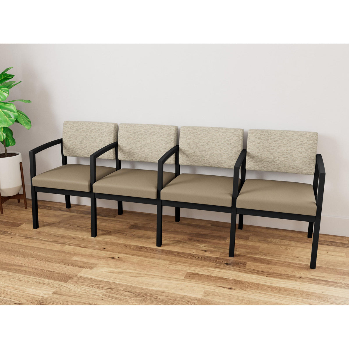 Lenox Steel Waiting Reception 4 Seat Tandem Seating Metal Frame