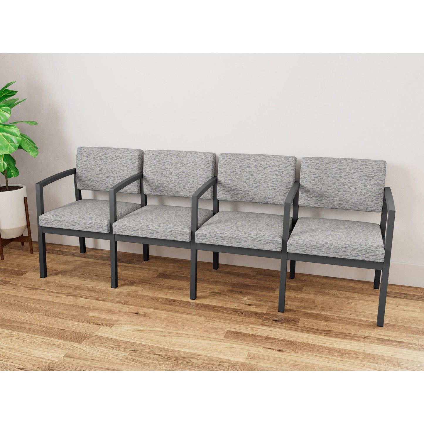 Lenox Steel Waiting Reception 4 Seat Tandem Seating Metal Frame
