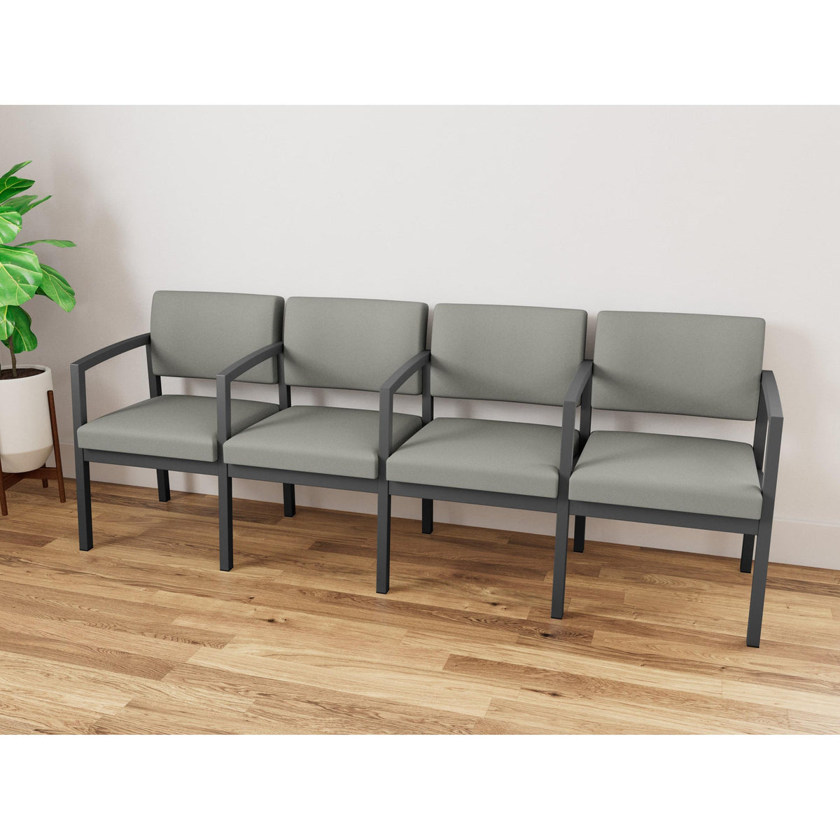 Lenox Steel Waiting Reception 4 Seat Tandem Seating Metal Frame