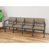 Lenox Steel Waiting Reception 4 Seat Tandem Seating Metal Frame