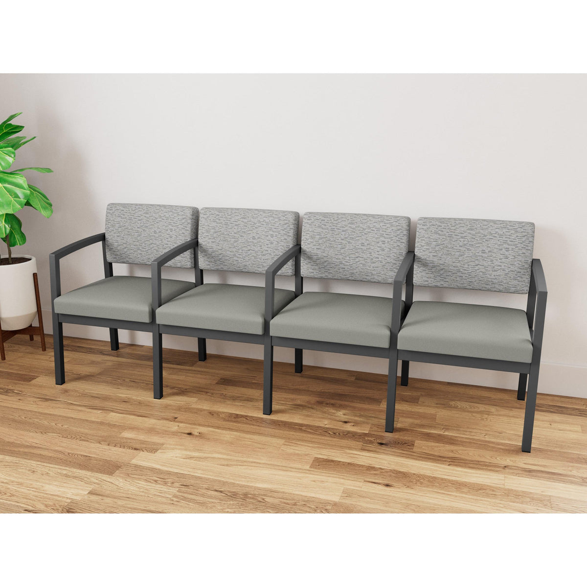 Lenox Steel Waiting Reception 4 Seat Tandem Seating Metal Frame