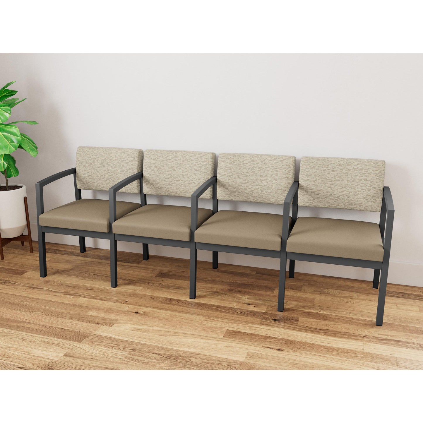 Lenox Steel Waiting Reception 4 Seat Tandem Seating Metal Frame