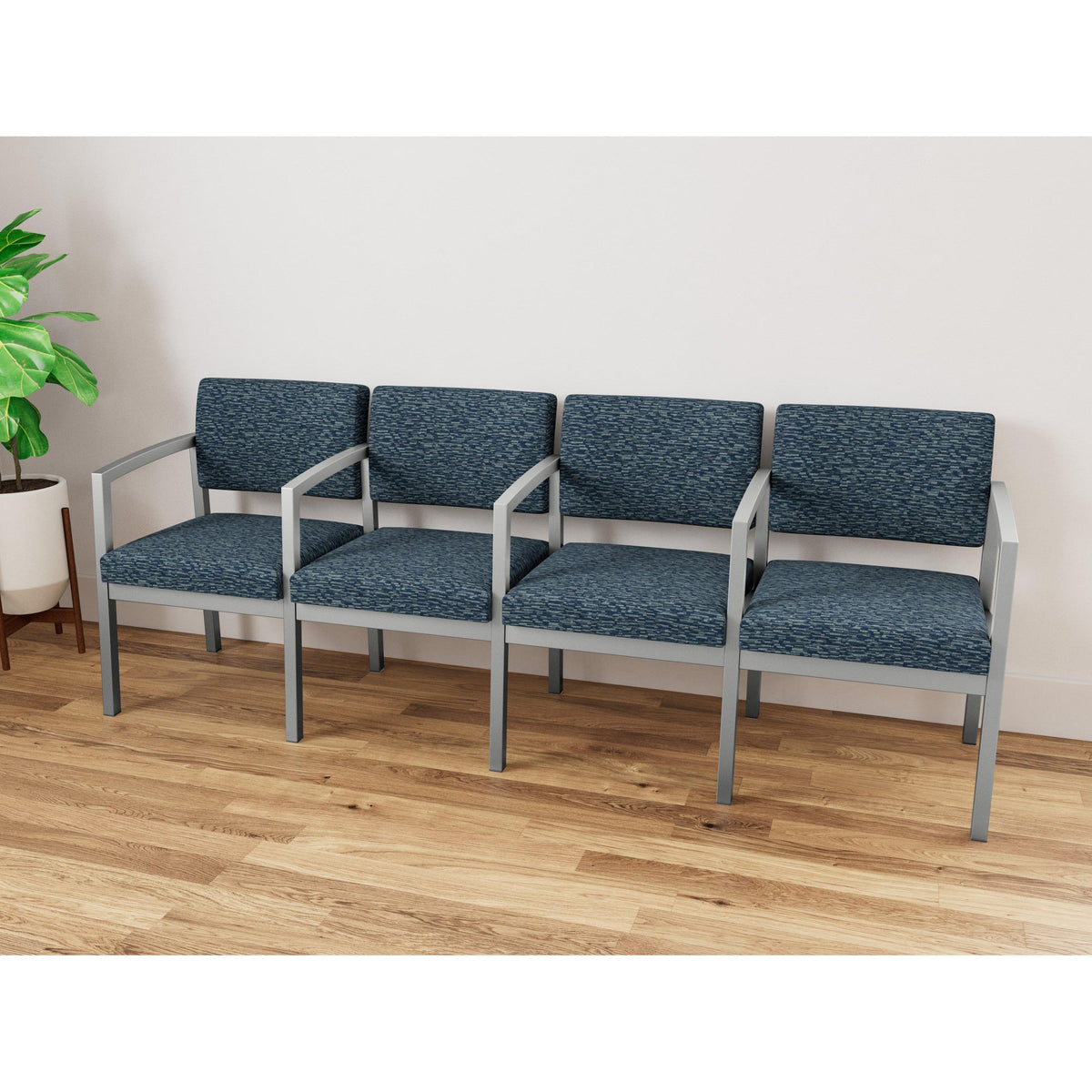 Lenox Steel Waiting Reception 4 Seat Tandem Seating Metal Frame