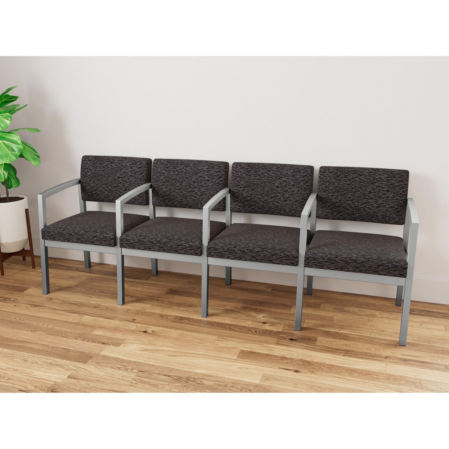 Lenox Steel Waiting Reception 4 Seat Tandem Seating Metal Frame