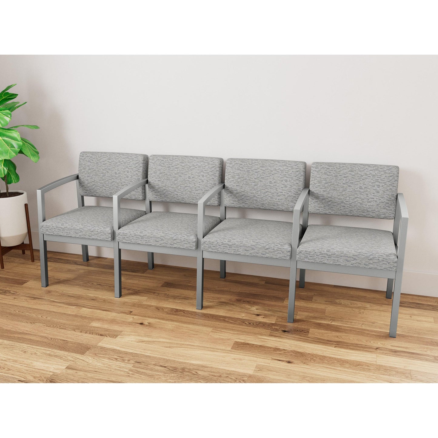 Lenox Steel Waiting Reception 4 Seat Tandem Seating Metal Frame