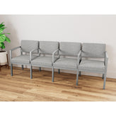 Lenox Steel Waiting Reception 4 Seat Tandem Seating Metal Frame