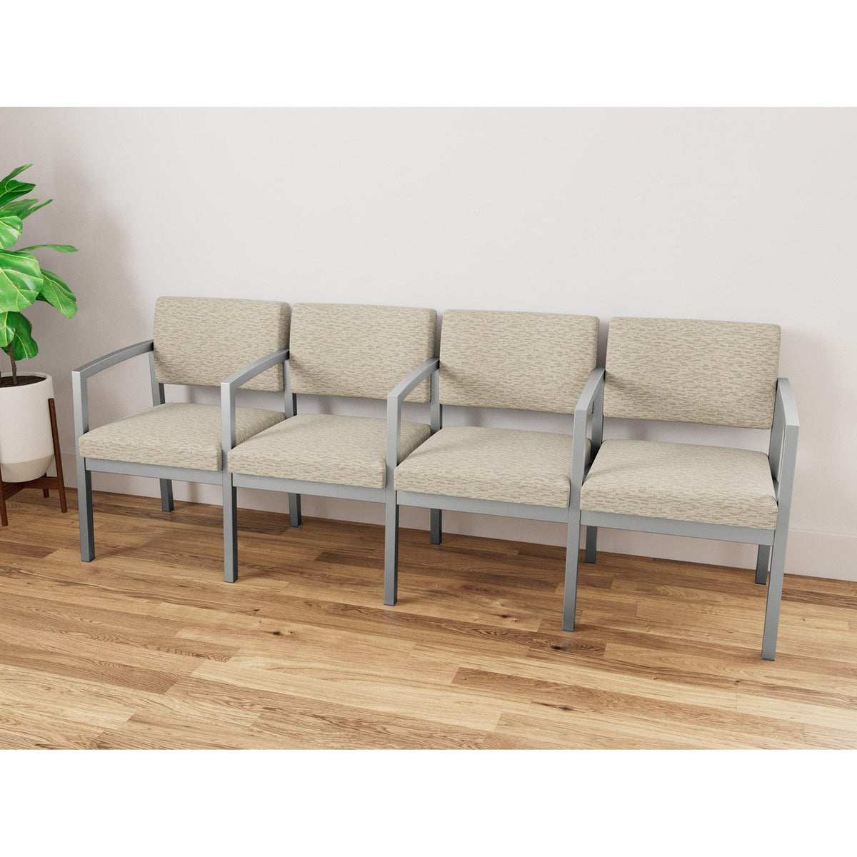 Lenox Steel Waiting Reception 4 Seat Tandem Seating Metal Frame