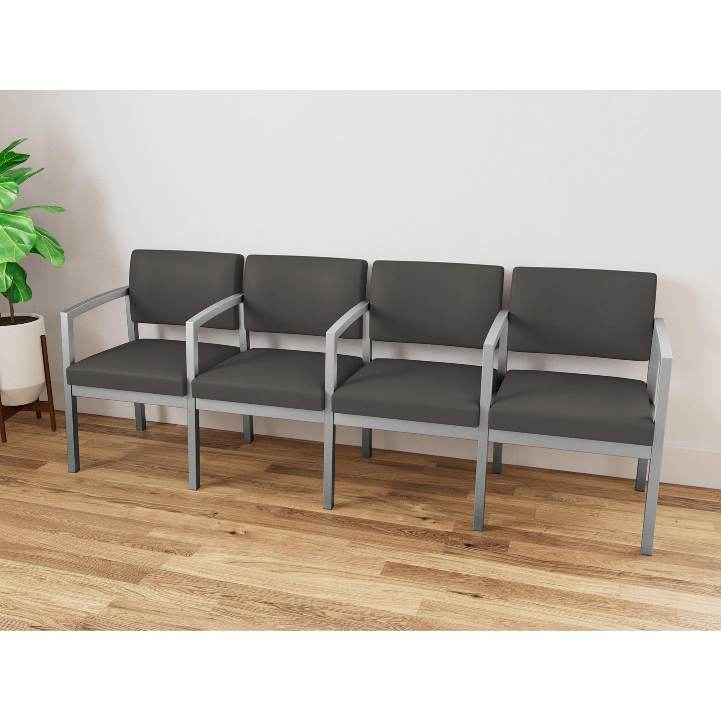 Lenox Steel Waiting Reception 4 Seat Tandem Seating Metal Frame