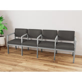Lenox Steel Waiting Reception 4 Seat Tandem Seating Metal Frame