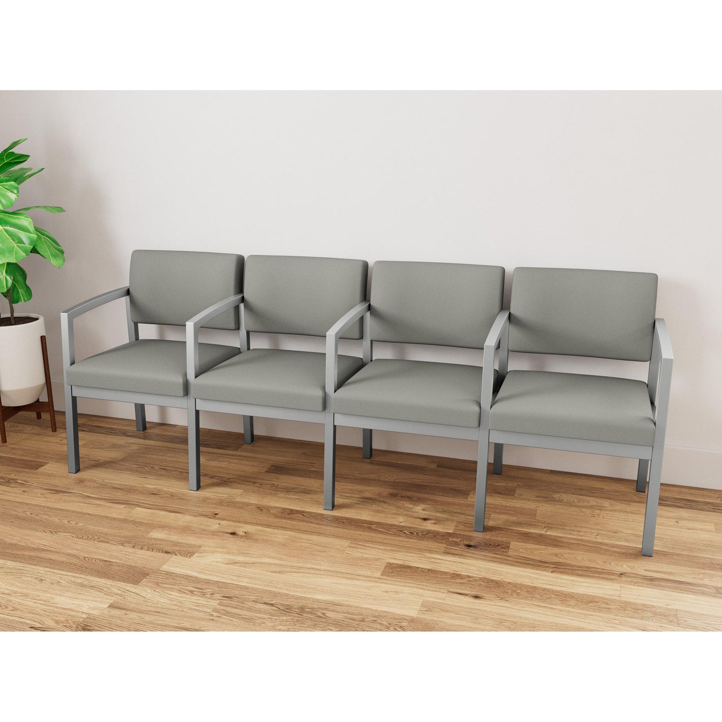 Lenox Steel Waiting Reception 4 Seat Tandem Seating Metal Frame