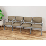 Lenox Steel Waiting Reception 4 Seat Tandem Seating Metal Frame