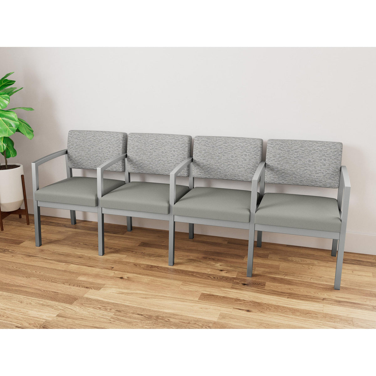 Lenox Steel Waiting Reception 4 Seat Tandem Seating Metal Frame