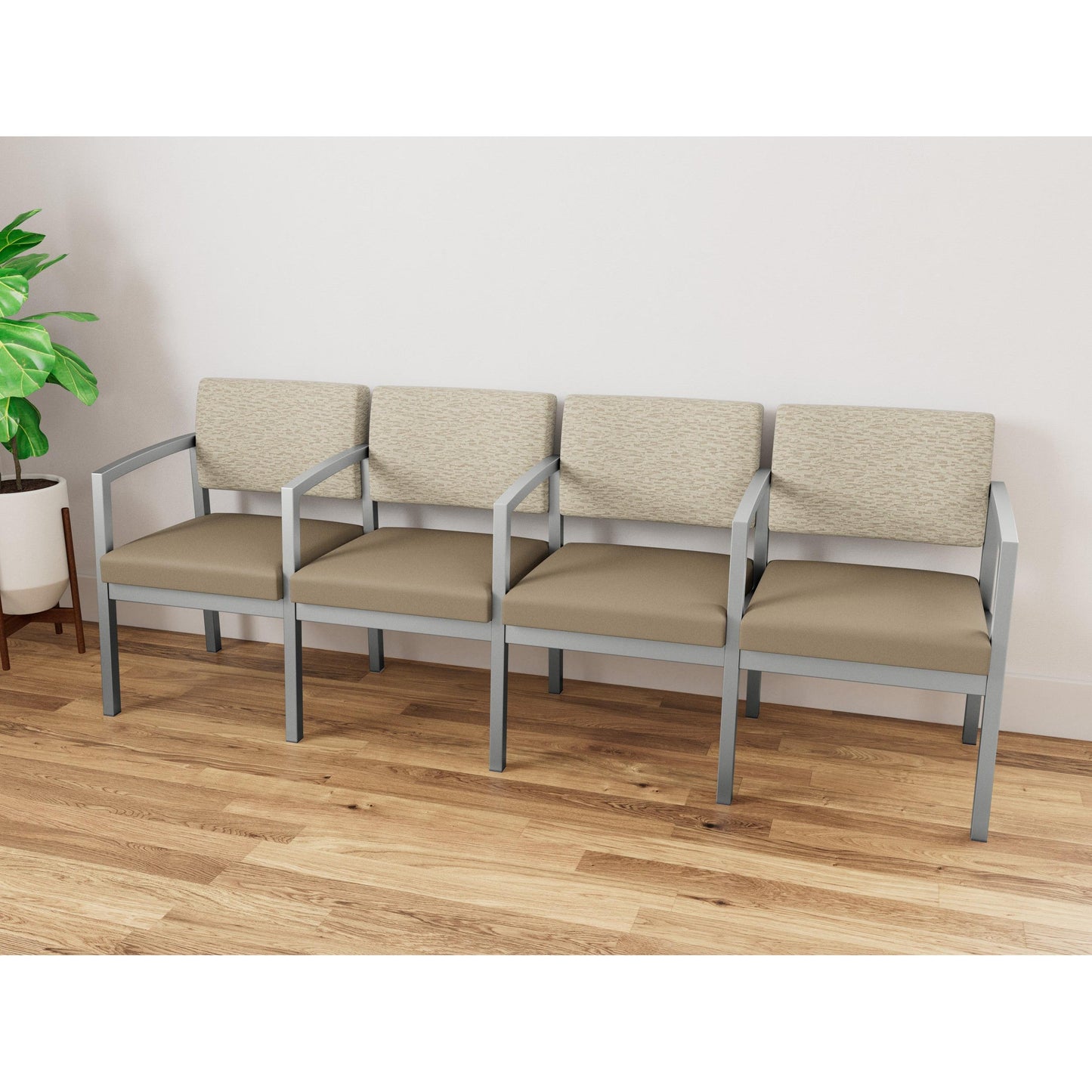 Lenox Steel Waiting Reception 4 Seat Tandem Seating Metal Frame