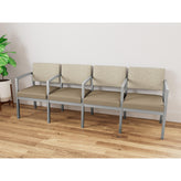 Lenox Steel Waiting Reception 4 Seat Tandem Seating Metal Frame