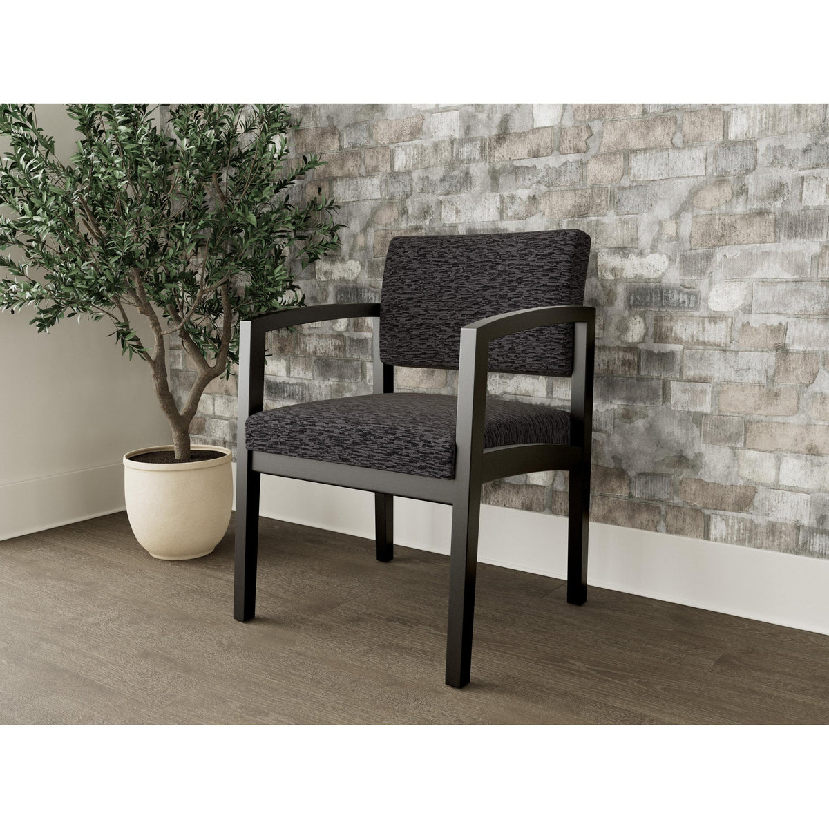 Lenox Wood Waiting Reception Guest Chair Wood Frame
