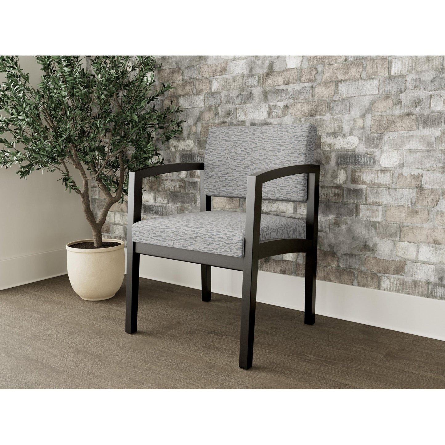 Lenox Wood Waiting Reception Guest Chair Wood Frame