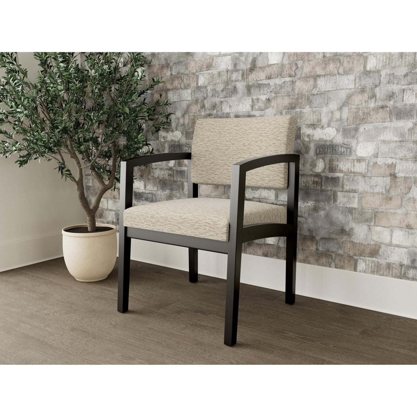 Lenox Wood Waiting Reception Guest Chair Wood Frame