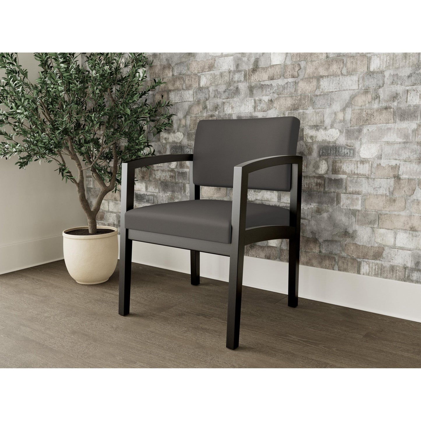 Lenox Wood Waiting Reception Guest Chair Wood Frame