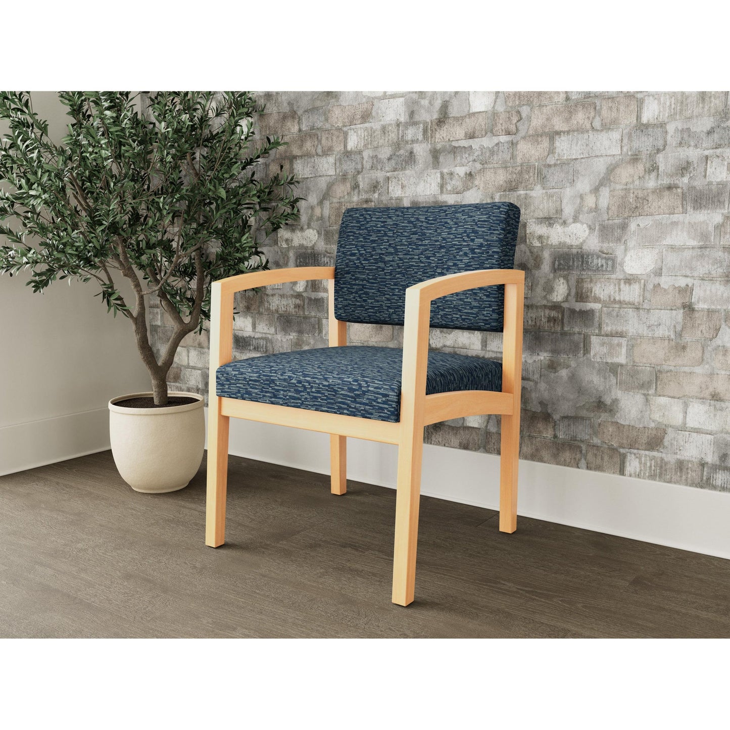 Lenox Wood Waiting Reception Guest Chair Wood Frame