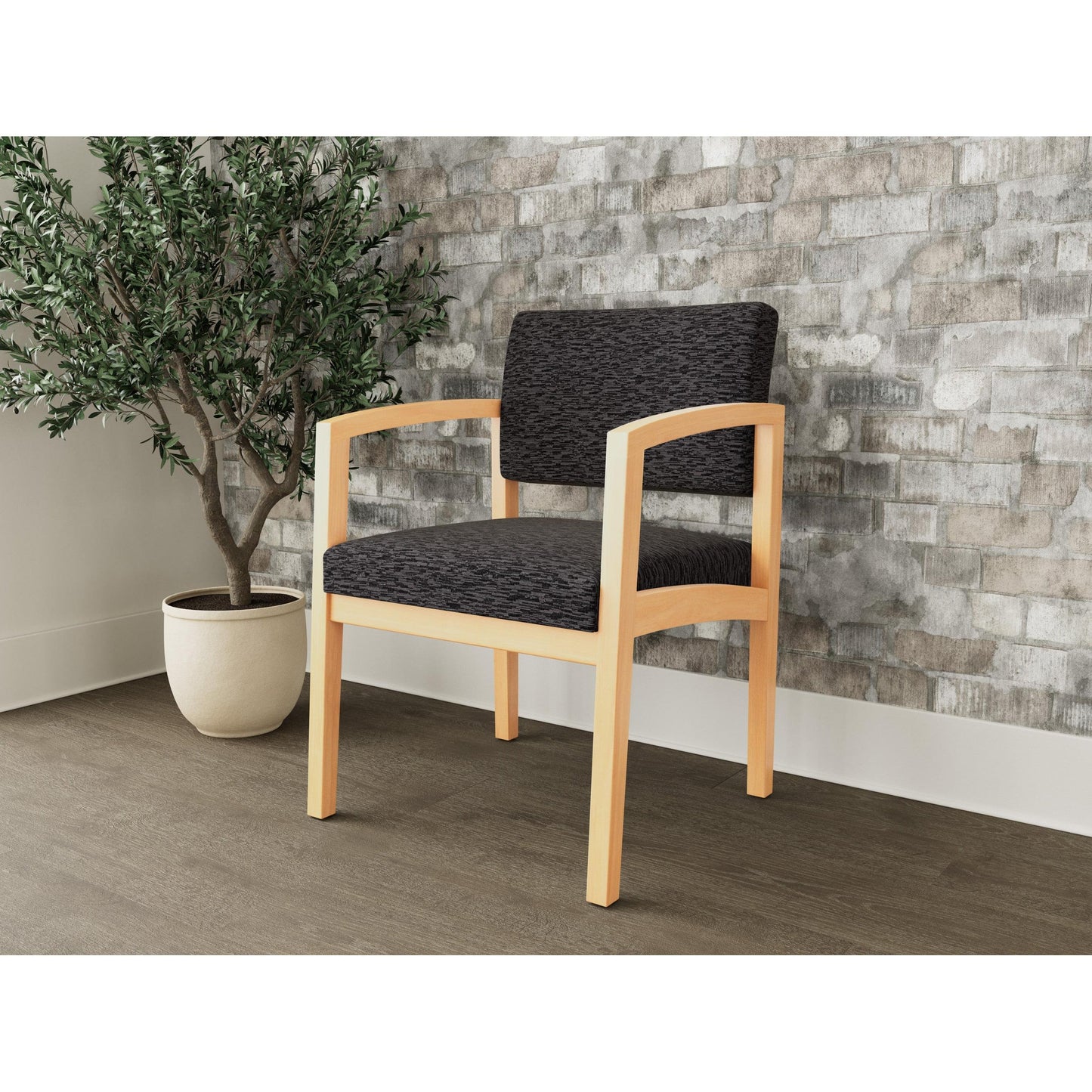 Lenox Wood Waiting Reception Guest Chair Wood Frame
