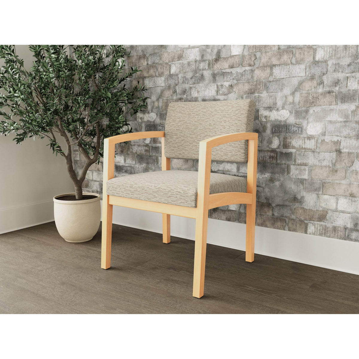 Lenox Wood Waiting Reception Guest Chair Wood Frame