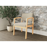 Lenox Wood Waiting Reception Guest Chair Wood Frame
