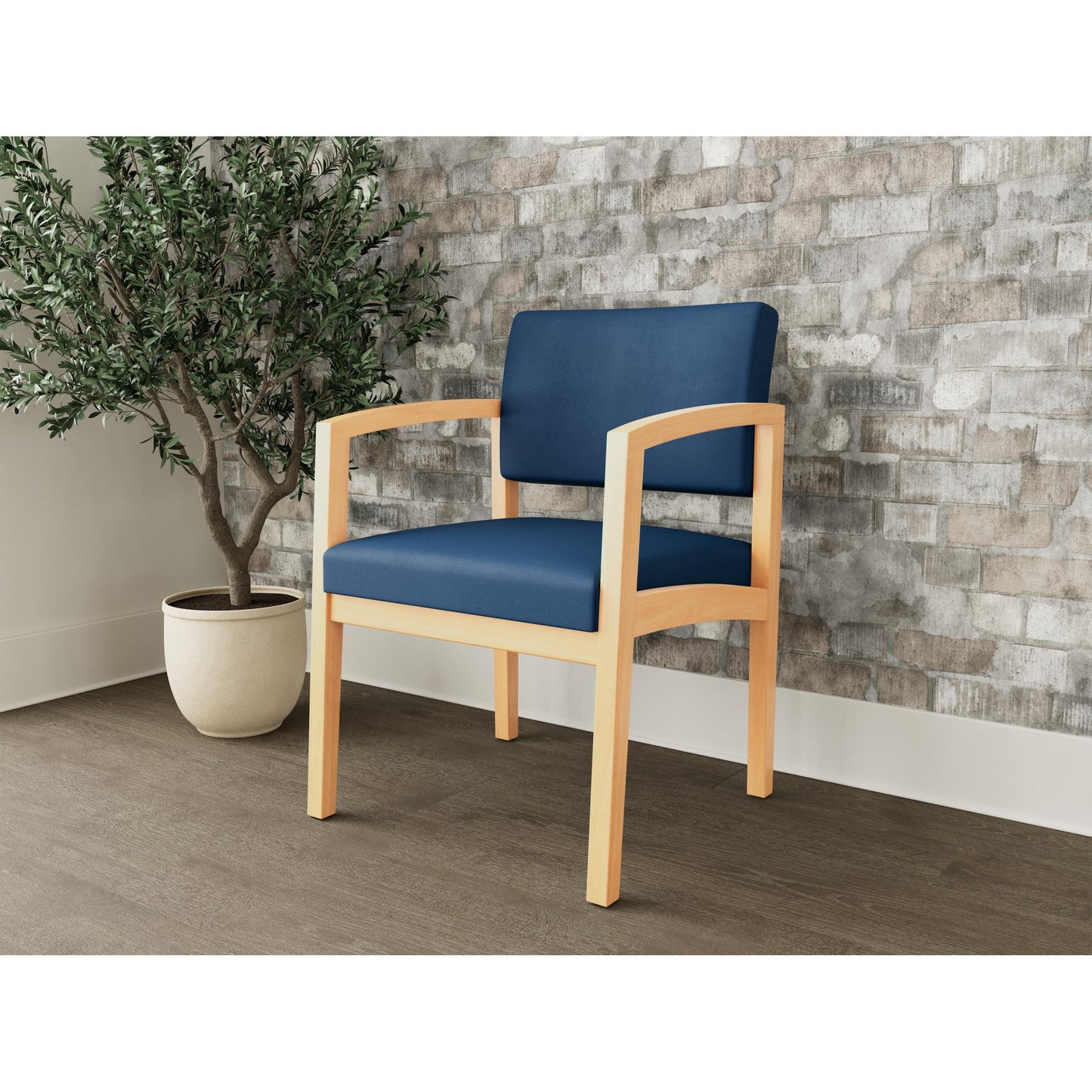 Lenox Wood Waiting Reception Guest Chair Wood Frame