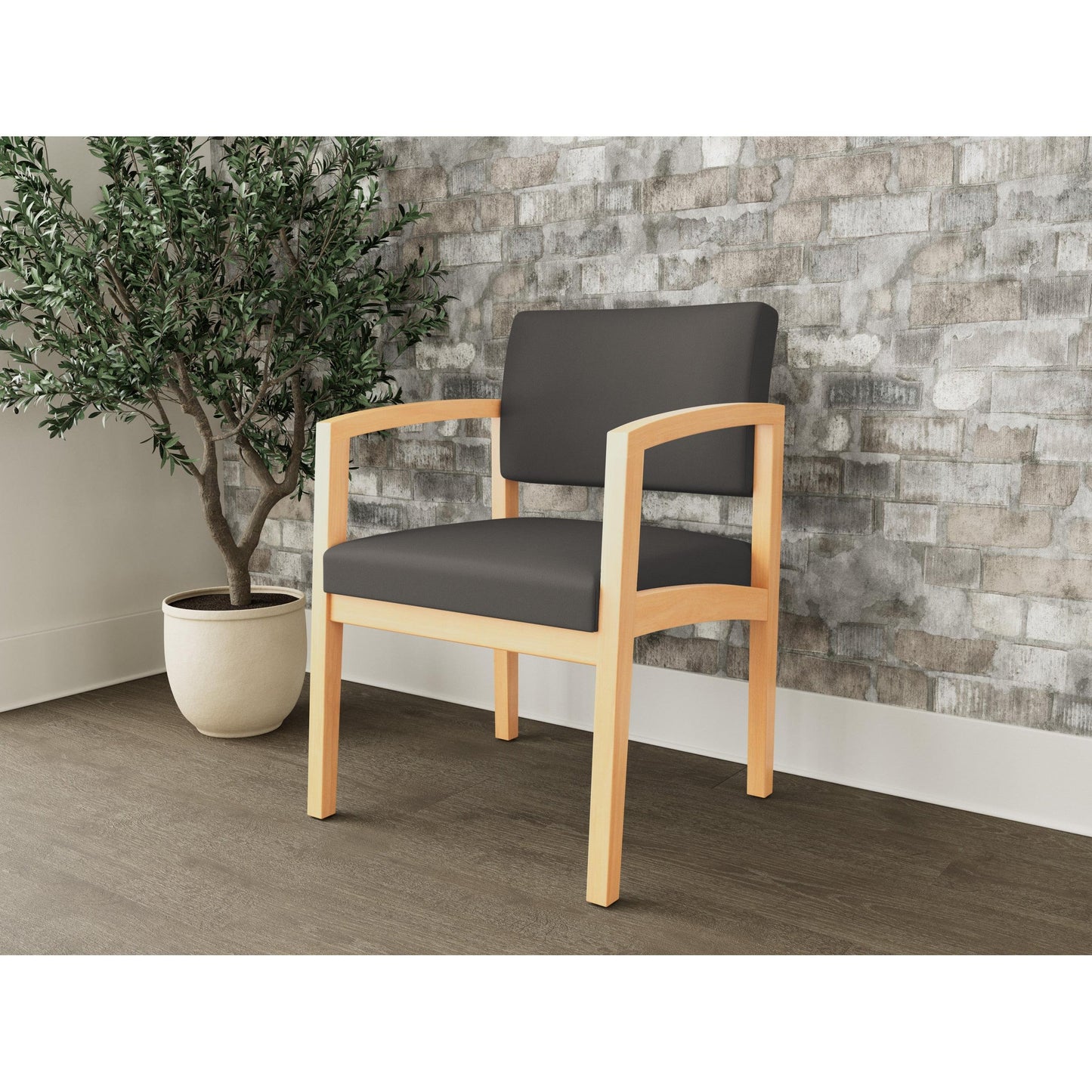 Lenox Wood Waiting Reception Guest Chair Wood Frame