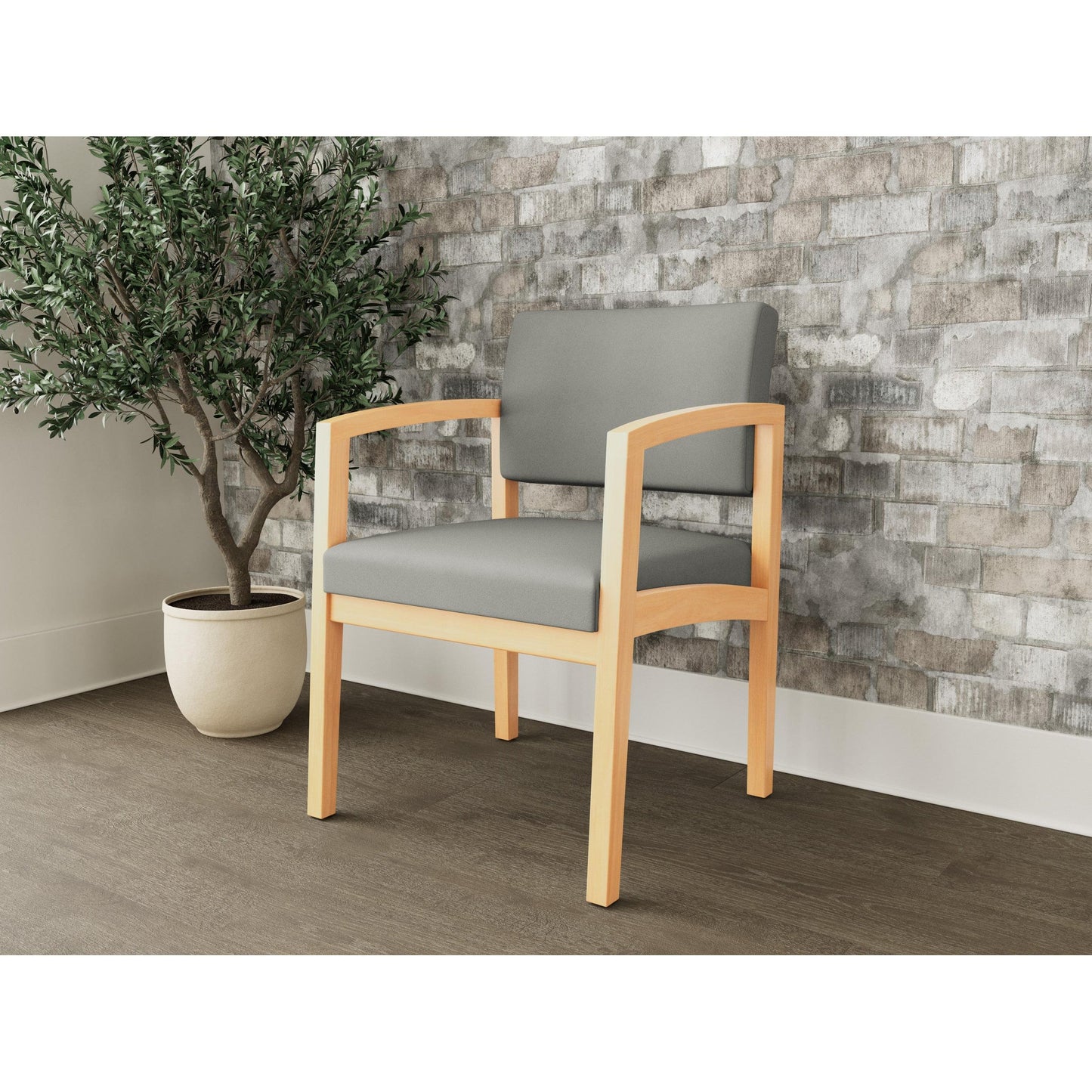 Lenox Wood Waiting Reception Guest Chair Wood Frame