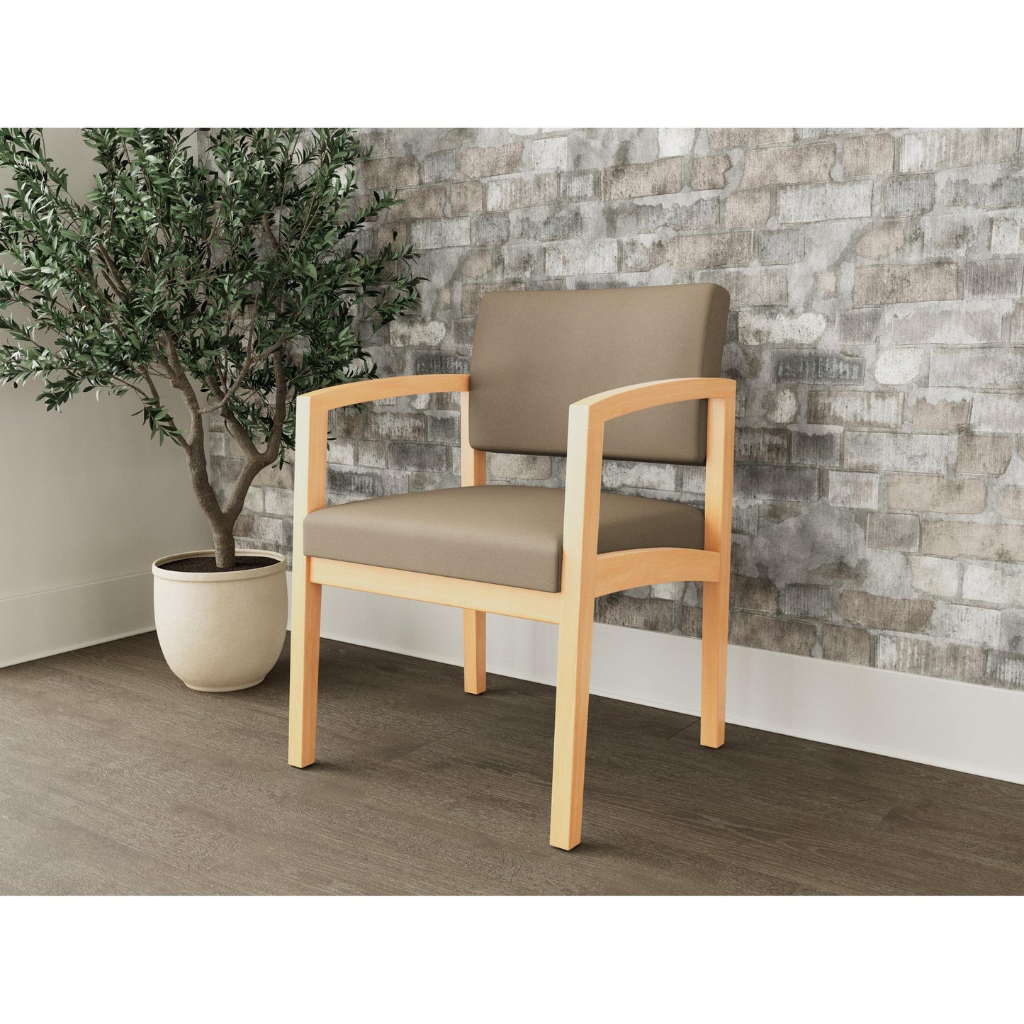 Lenox Wood Waiting Reception Guest Chair Wood Frame