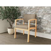 Lenox Wood Waiting Reception Guest Chair Wood Frame