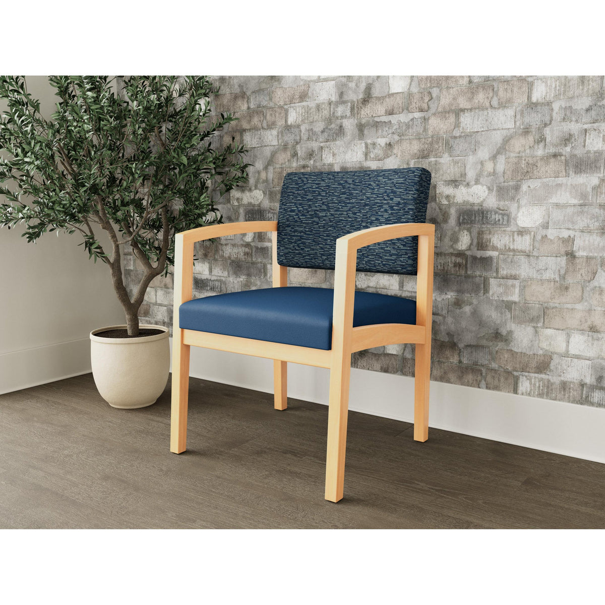 Lenox Wood Waiting Reception Guest Chair Wood Frame