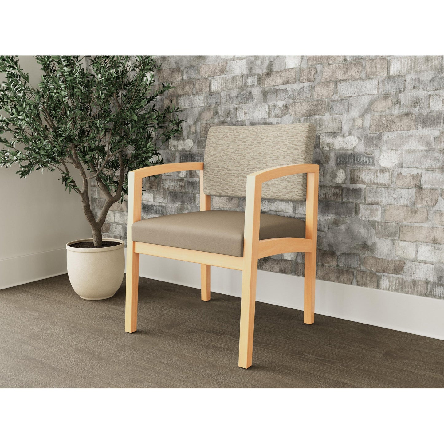 Lenox Wood Waiting Reception Guest Chair Wood Frame