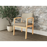 Lenox Wood Waiting Reception Guest Chair Wood Frame