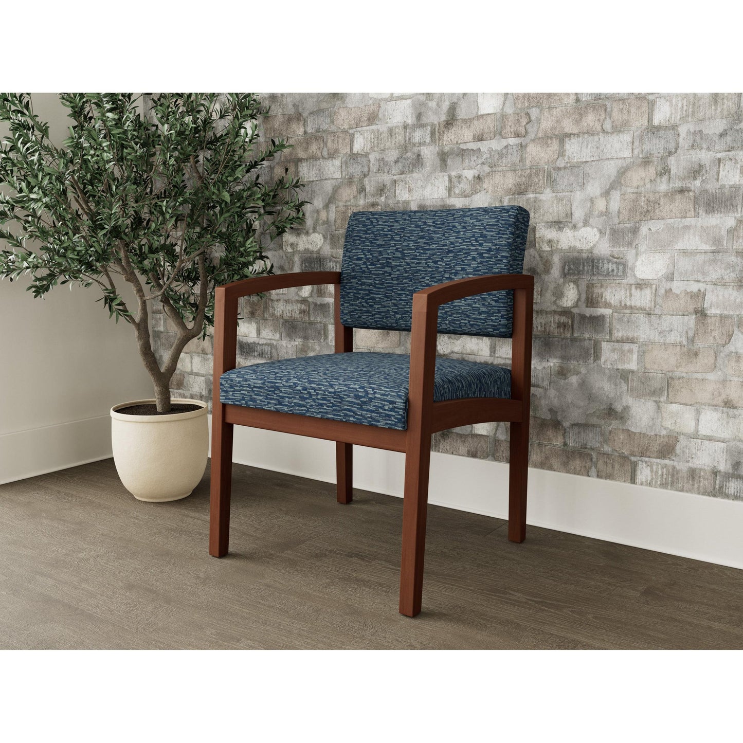 Lenox Wood Waiting Reception Guest Chair Wood Frame